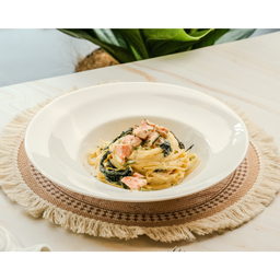 ALC08. Salmon & Spinach Cream Spaghetti 