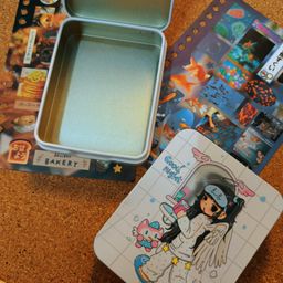 Kawaii Flip Lid Tin Box Original Design - 卡哇伊原创翻盖收纳铁盒