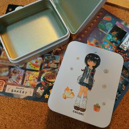 Kawaii Flip Lid Tin Box Original Design - 卡哇伊原创翻盖收纳铁盒