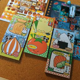 Japanese Vintage Style Patchwork Smiley Foodie Tear-Off Notepad - 日系古早系列拼布笑脸食品撕拉便签