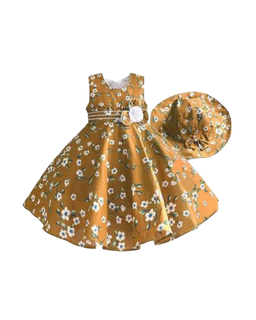 Girls Floral Dresses with Hat