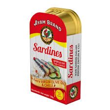 Ayam Brand Sardines - Extra Virgin Olive Oil & Chili 24 x 120G (1 Carton)