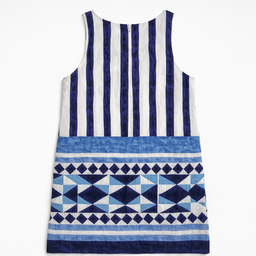 Vestido recto sin mangas con estampado geométrico azul - Size S