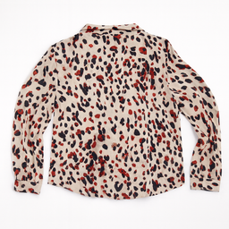 Blusa de manga larga con estampado animal print en rojo y negro - Size M