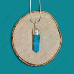 Blue Apatite Pencil Pendant