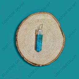 Blue Apatite Pencil Pendant