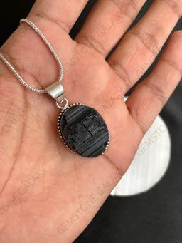 Raw   Black   Tourmaline   Pendant
