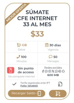 Plan Celular 30 Dias