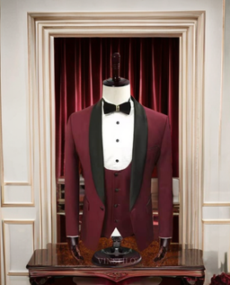 Burgundy 3 Piece Tuxedo 