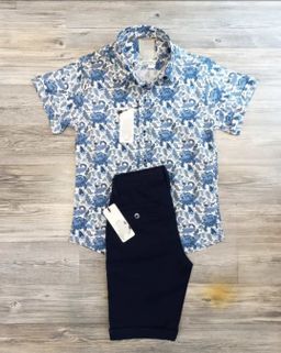 Short Sleeved Floral Shirt with Matching Shorts 