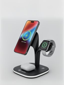 Unigen MAGTEC 500 23W 5 in 1 Mag-Safe Charging Station | For Apple Watch, Phones & Earbuds | Black