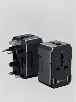 Portronics Juicemate 4 Universal Travel Adapter with 20W Type-C PD & 18W USB-A Output | Black