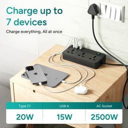 SmartStrip 2 2500W Extension Board with 7 Ports 