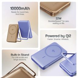 AerosynQ MagSurge 10000mAh Qi2 Certified Magsafe Wireless Fast Charging Power Bank for iPhone
