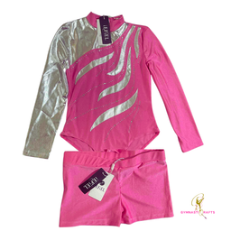 Gymnastics Training Long Sleeves Leotards  & Shorts Set