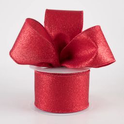 2.5" Shimmer Glitter Ribbon: Red (10 Yards)