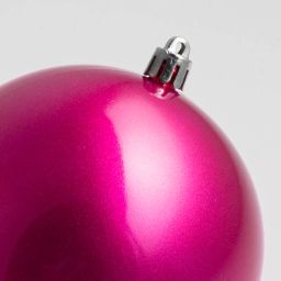 100mm Plastic Ball Ornament: Candy Apple Fuchsia (Set of 2)