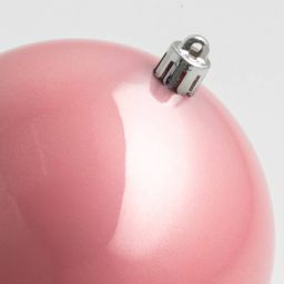 100mm Seamless Plastic Ball Ornament: Pearl Pink (Set of 2)