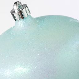 6" Iridescent Glitter Onion Shape Ornament: Pale Blue