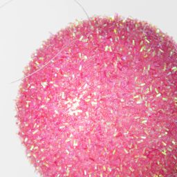 4" V-Cut Foil Ball Ornament: Iridescent Pink