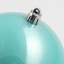 100mm Seamless Plastic Ball Ornament: Pearl Ice Blue (Set of 2)