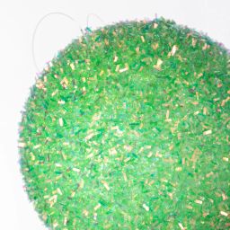 4" V-Cut Foil Ball Ornament: Iridescent Mint Green