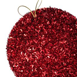 4" V-Cut Foil Ball Ornament: Red