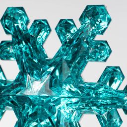 6" Jewel Snowflake Ornament: Teal