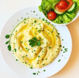 KHOAI TÂY NGHIỀN BƠ TỎI KÈM RAU TRỘN