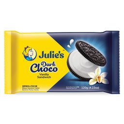 JULIES DARK CHOCO VANILLA SANDWICH 120G