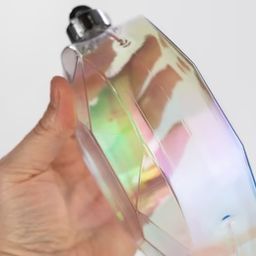 6.5" Oval Gem Ornament: Clear Iridescent