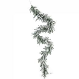 9' X 12" Durham Flocked Pine Garland