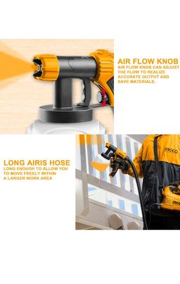 Ingco 550W Paint Sprayer (0.8L, Yellow) – Global Premium Edition by FlexTrade  