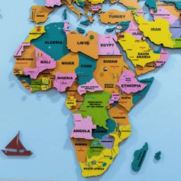 3D Colorful Wooden World Map for Wall | Premium Wooden World Map Décor | Sold by FlexTrade  