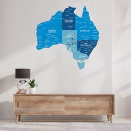 Wooden Texture Australia Map for Wall | Premium Wooden Map Décor | Sold by FlexTrade  