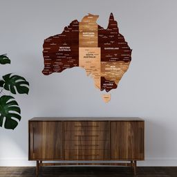 Wooden Texture Australia Map for Wall | Premium Wooden Map Décor | Sold by FlexTrade  