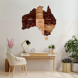Wooden Texture Australia Map for Wall | Premium Wooden Map Décor | Sold by FlexTrade  