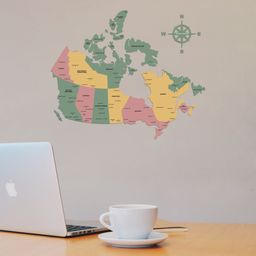  Wooden Texture Canada Map for Wall | Premium Rustic Wooden Map Décor | Sold by FlexTrade  