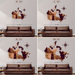  Wooden Texture Canada Map for Wall | Premium Rustic Wooden Map Décor | Sold by FlexTrade  