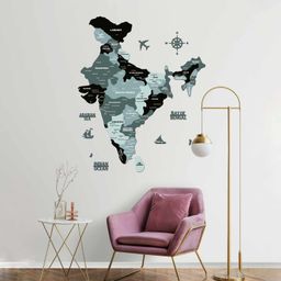 Wooden Texture India Map for Wall | Premium Rustic Wooden Map Décor | Sold by FlexTrade  