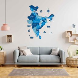 Wooden Texture India Map for Wall | Premium Rustic Wooden Map Décor | Sold by FlexTrade  