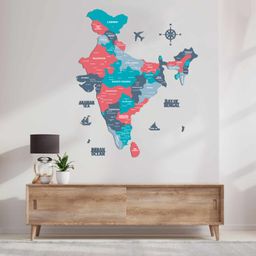 Wooden Texture India Map for Wall | Premium Rustic Wooden Map Décor | Sold by FlexTrade  