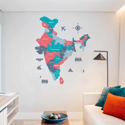 Wooden Texture India Map for Wall | Premium Rustic Wooden Map Décor | Sold by FlexTrade  