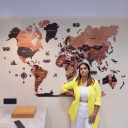 3D Pine Wooden World Map for Wall | Premium Wooden World Map Décor | Sold by FlexTrade  