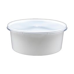 1000ml Flat Round Container Milky. ( 1000 pcs )  