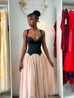 Monochrome flare dress