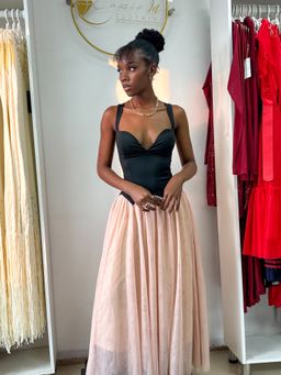 Monochrome flare dress