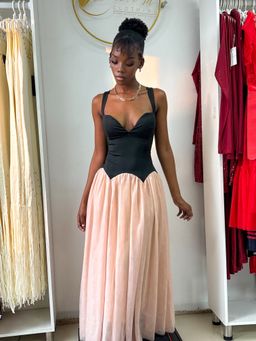 Monochrome flare dress