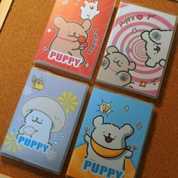 Maltese Theme A7 Rubber Cover Mini Pocket Notebook - 线条小狗主题A7胶套迷你口袋本子