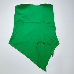 Top verde strapless con lazo lateral - Size M